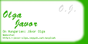 olga javor business card
